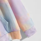 Hoodie Wholesale Custom Embroidery Sweatshirt Oversize Rainbow Tan 3d Printed Distressed Tie Up Dye Cotton Hoodie Set