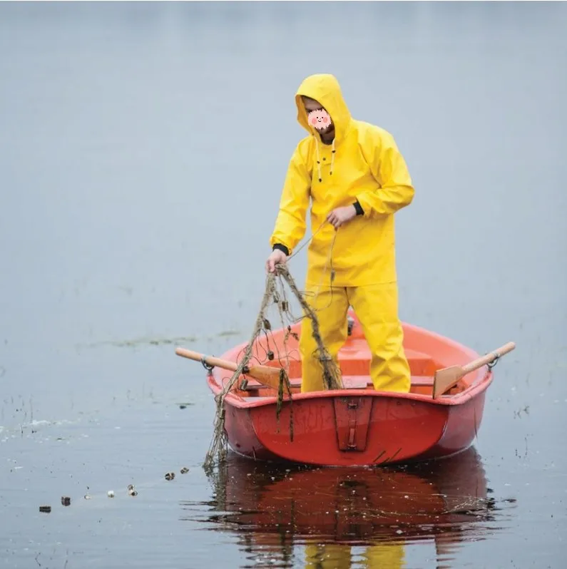 Image [9]-thick pvc/polyester raincoat Fishing Jacket - jinjiaraincoats-jinjiaraincoats