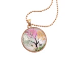 Jewelry Flower Trending Jewelry Handmade Braided Glass Dried Flower Tree Of Life Pendant Necklace For Women