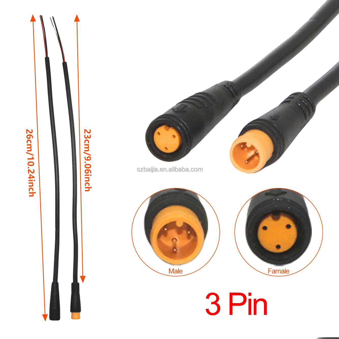 2/3/4/5/6/7/8/9 Pin female male Connector Cable Waterproof wire for electric Ebike Display Pin Cable scooter accessories