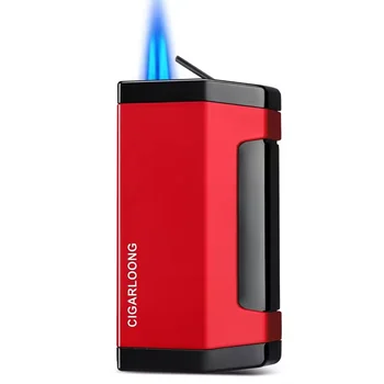 Cigar lighter  Alloy Cigar Lighters Windproof Cigar accessories With Gift Box Customize Cigar Touch Lighter