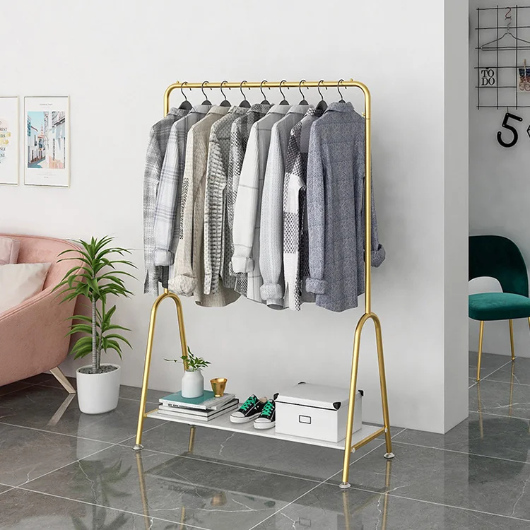 Modern Luxury Coat Rack with Steel Iron Hanger Stand Gold Color Multi-Application Home Bedroom Living Room Bathroom Hotel Hall