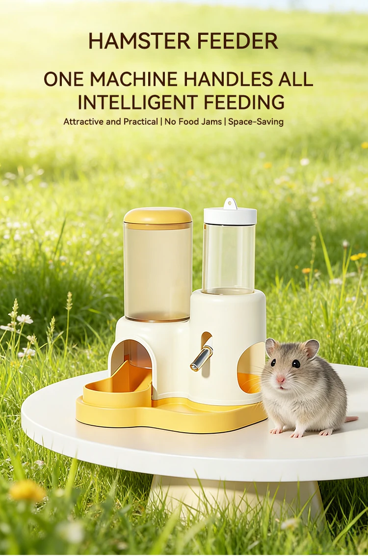 New 2 in 1 Hamster Food and Water Feeder Large Capacity Easy to Clean Small Pet Supplies details