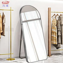 New Product Large Floor Full Length Gold Arch Frame Room Arched Metal Wall Standing Black Home Decor Mirror