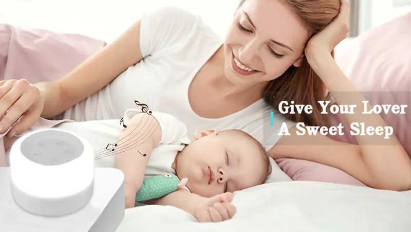 White Noise Sound Machine Baby with Night Light Rechargeable Portable Lullaby Machine Baby Soother for Kids Adults Sleep factory
