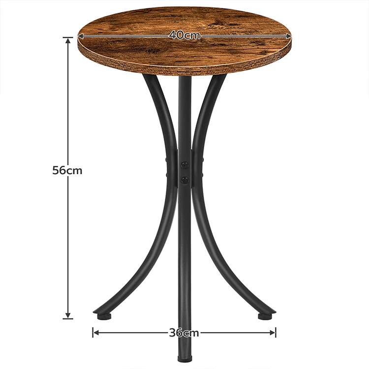 Wholesale Industrial Style Rustic Round Side End Table Round Accent Wooden Side Table Nightstand with Storage for Living Room