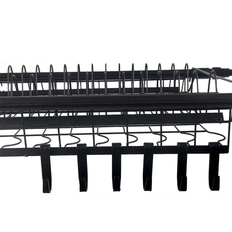 Household kitchen dish rack rack storage organization holder dish rack black storage holder