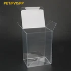 Box 0.5 MM Acetate Inventory Box Pop Clear Plastic Protector 4'' PET Boxes With Soft-crease Folding Line