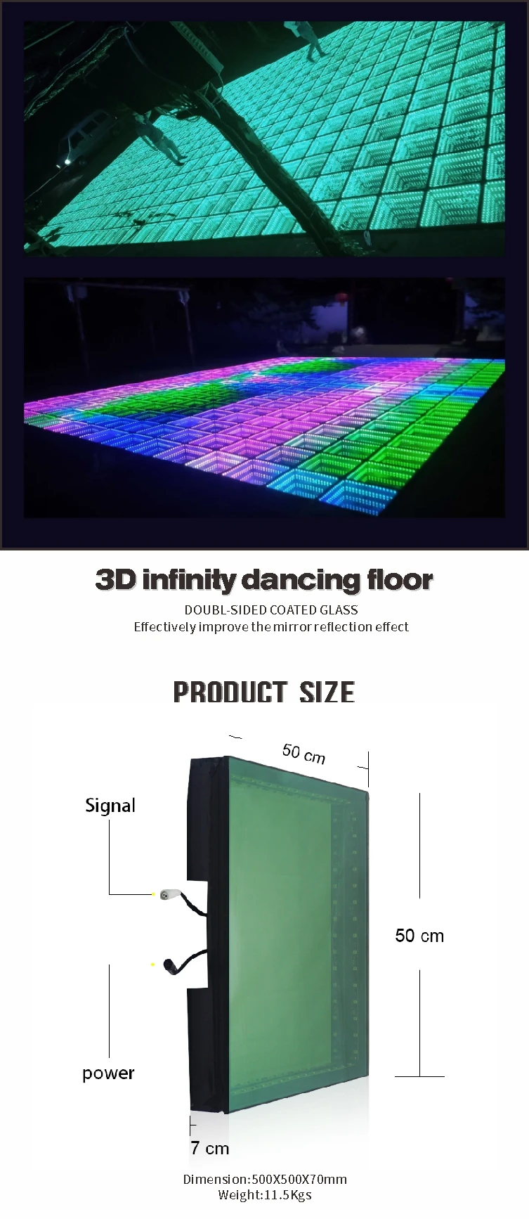 D Infinity Dance Floor Magnetic Light Up Led Dance Floor Wedding Pista