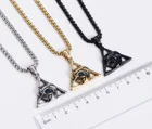 Steel Pendant Stainless Steel Devil Eye Pendant Necklace Punk Style Triangle Shape