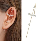 Earrings New Crystal Zircon Rhinestone Ear Cuff Wrap With Gold Plating Ear Wrap Crawler Hook Earrings