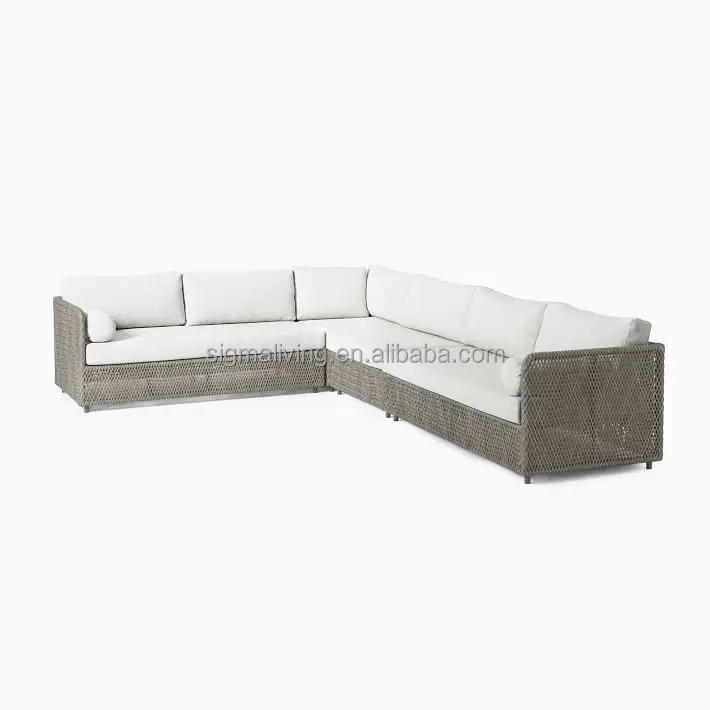 Patio couch sofa set garden set wicker furniture outdoor 4-piece L-shaped sectional