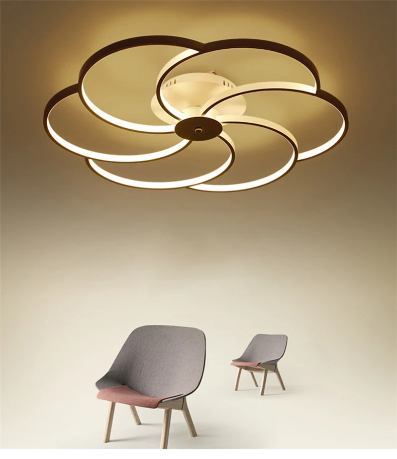 Modern Simple Flower Shaped Indoor LED Ceiling Lamp Aluminum Recessed Round Ceiling Light