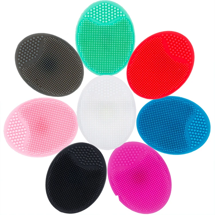 Custom Soft silicone Baby facial cleansing brush flat Blackhead Scrubber Exfoliating Deep Clean Face Wash Brush