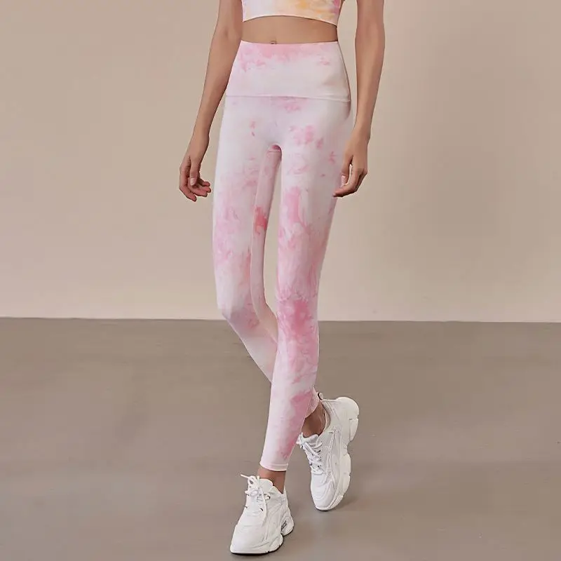 ECBC  Factory High Quality Sport Woman Clothes Fashion Oem Comfortable High Waist Tie Dyed Leggings