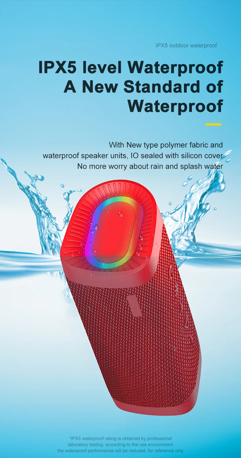 Factory customized Portable Wireless Bluetooth Speaker super bass sports outdoor RGB wireless speaker