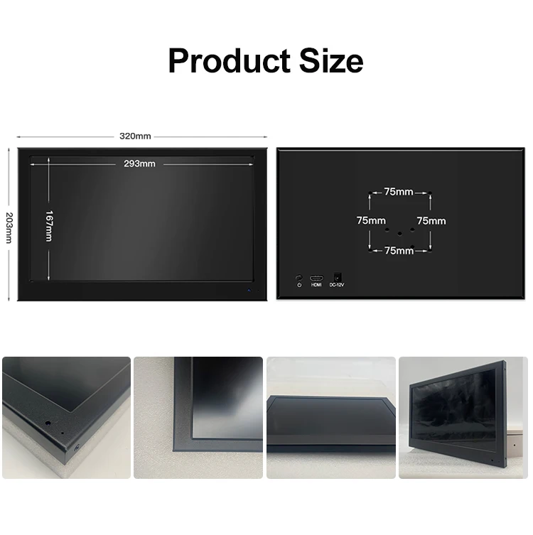13.3 Inch IPS 1920x1080 Industrial Screen Laptop Monitor HD TFT Aluminum Alloy Case for Business Use OEM ODM