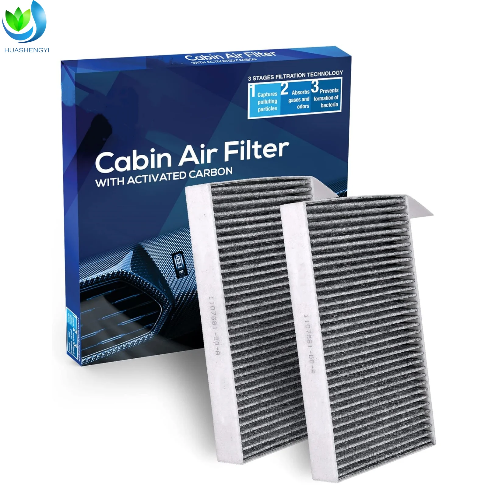 Walson Custom Car Cabin Air Filter Activated Carbon Filter for Tesla Model 3 (2017-2025) Model Y (2020-2025) | OE 1107681-00-A manufacture