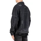 Men Jacket Men Custom Black Jacket 100% Cotton Heavy Weight Denim Jacket Distressing Ripped Denim Jeans Jacket