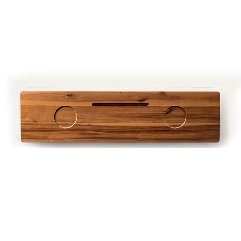 product premium acacia wood eco friendly traditional two piece lacquer finish bathtub caddy organizer serving tray fits all bath tubs-7