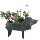 Flower Garden Eco Friendly Decorative Magnesia Dog Figurine Flower Pot Customized Garden Planter For Decor