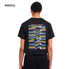 Clothes MRRS Crew Neck 100% Cotton Summer Clothes Man Abstract Wave Print T-shirts Graphic Tee