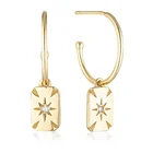 Fashion Gold Hoop Earrings Earrings Gemnel 925 Sterling Silver Jewelry Fashion 14k Gold Starburst Pendant Big Hoop Earrings