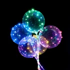 Clear Transparent Ballon Glowing In The Dark Globos Flashing Luminous Light Up Bubble Balon Led Bobo Balloons