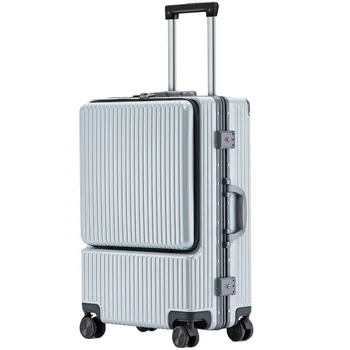 All Pass New Design ABS Material trolley luggage business boarding Travel Suitc luggage pull rod with USB charging