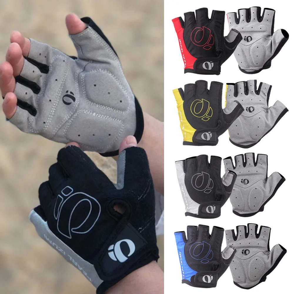 Cycling Gloves Fingerless Mens Motor Bike Mountain Half Finger Sports