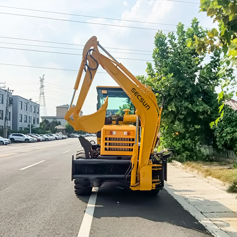 2024 High Quality Backhoe Loader 0.6ton 1ton 1.8ton 2 Ton Wheeled Type Backhoe Loader Excavator for Sale