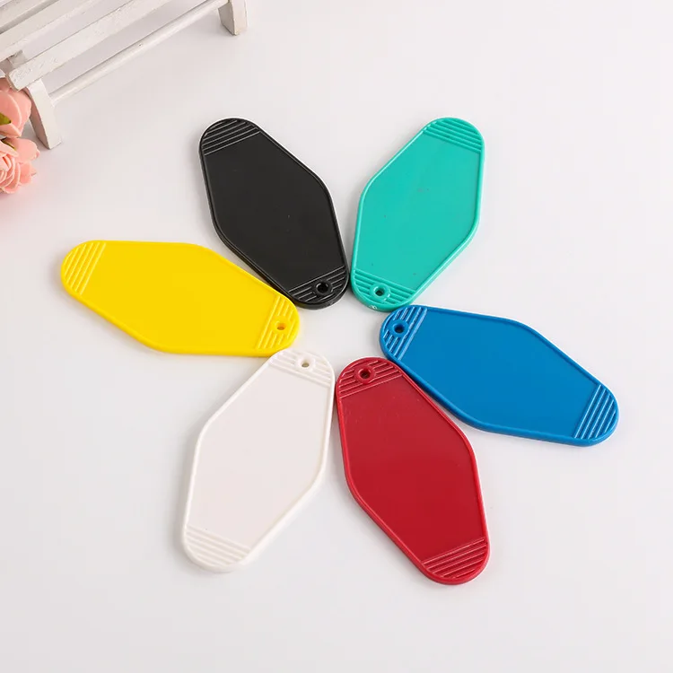 Blank Hotel Motel Keychains Sublimation Keychain Blanks Double-Sided Heat Transfer Keychains Plastic Rhombus details
