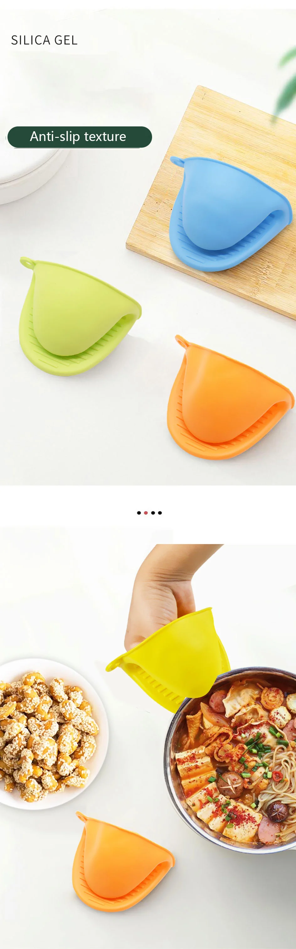 product cooking baking kitchen gadget microwave oven silicone printed heat resistant oven mitts anti scalding pot lid holders sets bowl-6