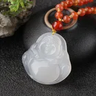 Pendant Jade 2021 Hot Selling White Agate Chalcedony Pendant Big Buddha Jade Pendant Necklace