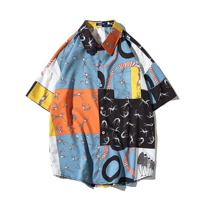 Men's Short Sleeve Shirt Suits Flower Print Suits Casual Button Down Standard Fit Beach Shorts Shirts Set
