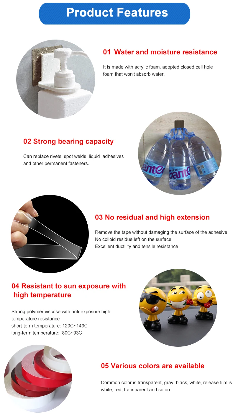 Custom Die Cut Sheet Round Circles Dots Pads Double Sided Adhesive Acrylic Foam Tape