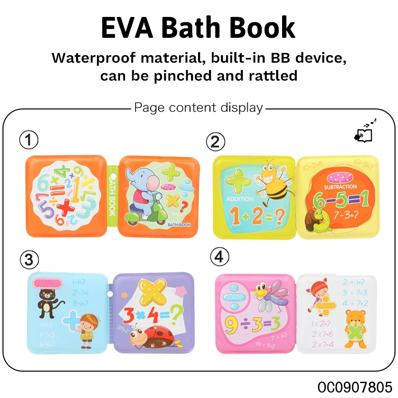 Waterproof color changing magic bath water coloring book for kids with pen