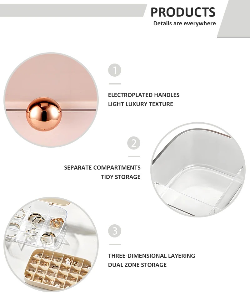 product 2024 double layer transparent desktop ring necklace abs 30 boxes of pearl jewelry storage-5