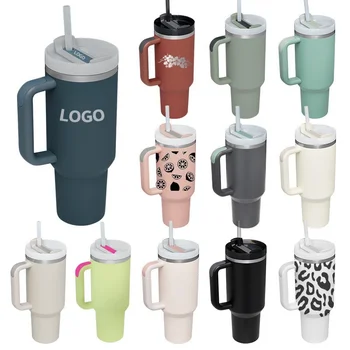 Travel Coffee Mug 40 oz Keep Warm with Straw Trumble Stainless Steel Large Capacity Mug with Handle