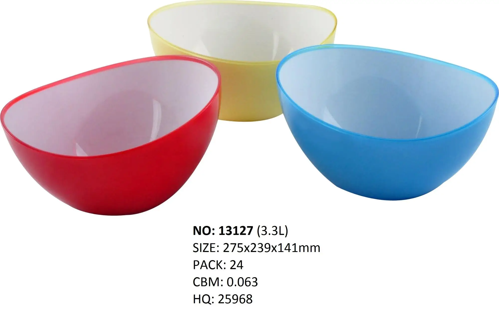 Haixing Plastic Salad Bowl Multi Color Tableware Large Fruit Bowl Mixing Serving Bowls