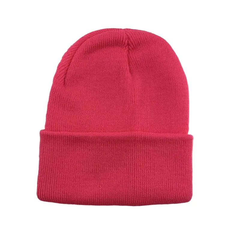 Fashion Custom Embroidery Logo Solid Color Warm Winter Beanie Hat