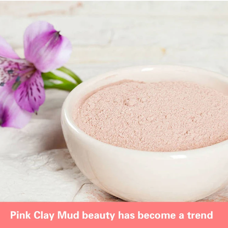 pink powder rose clay facial mask for acne treatment skin care