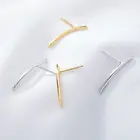 S925 Silver Small Earrings Curved Design Simple Earrings Wholesale Ins Fashion Jewelry Women