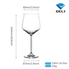 Glass Glass 720ml 24.35oz Soda Lime Big Luxury Creative Vintage Insulated Crystal Wine Glass