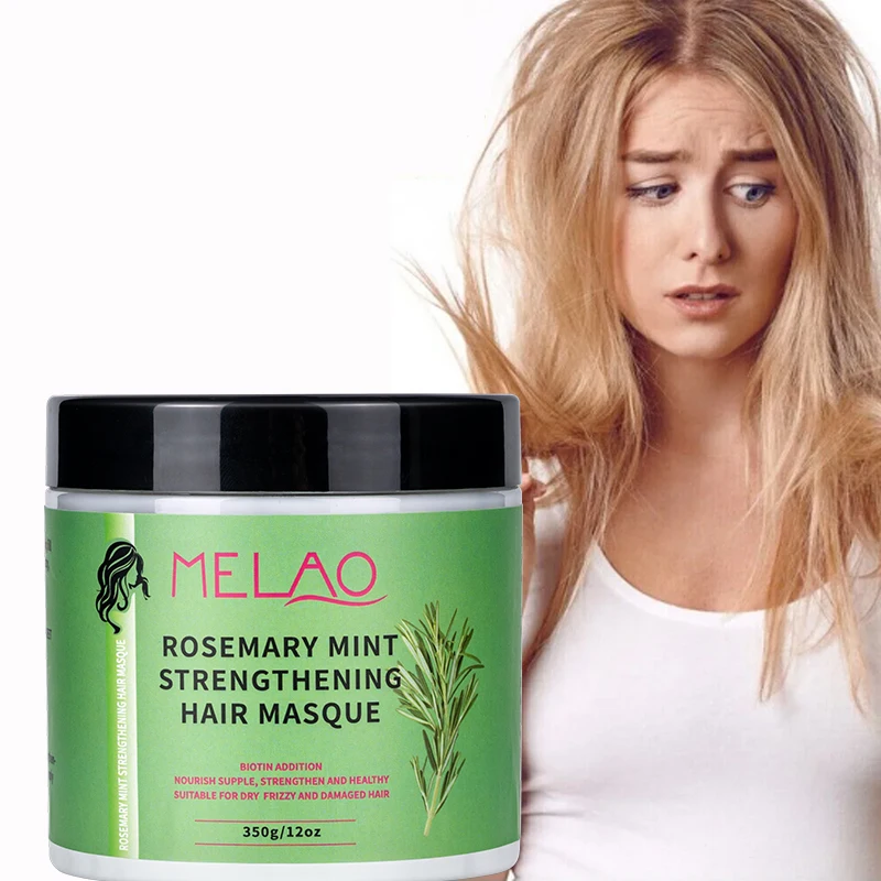 Dry Damaged Hair Deep Condiitoning Rosemary Mint Hair Mask Essential Oil Biotin Strengthening Hair Masque