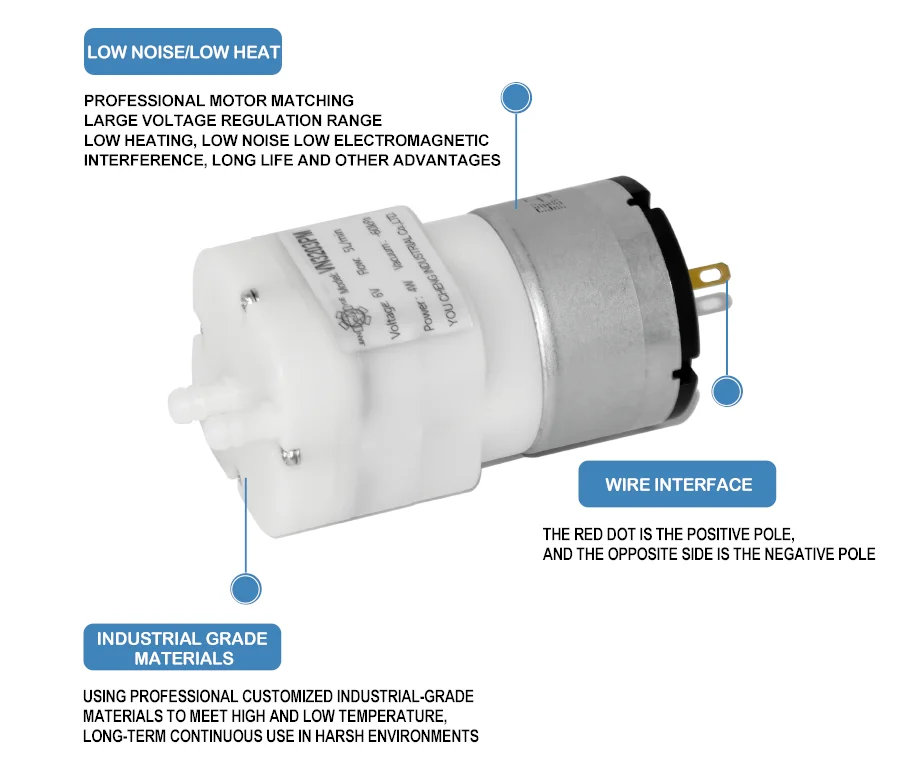 VN2704PW DC 3.7 V 6 V 12 V 24 V 0.6-4L/min électrique petite Mini pompe à vide d'air pompe à courant continu pour la fabrication d'équipement de beauté