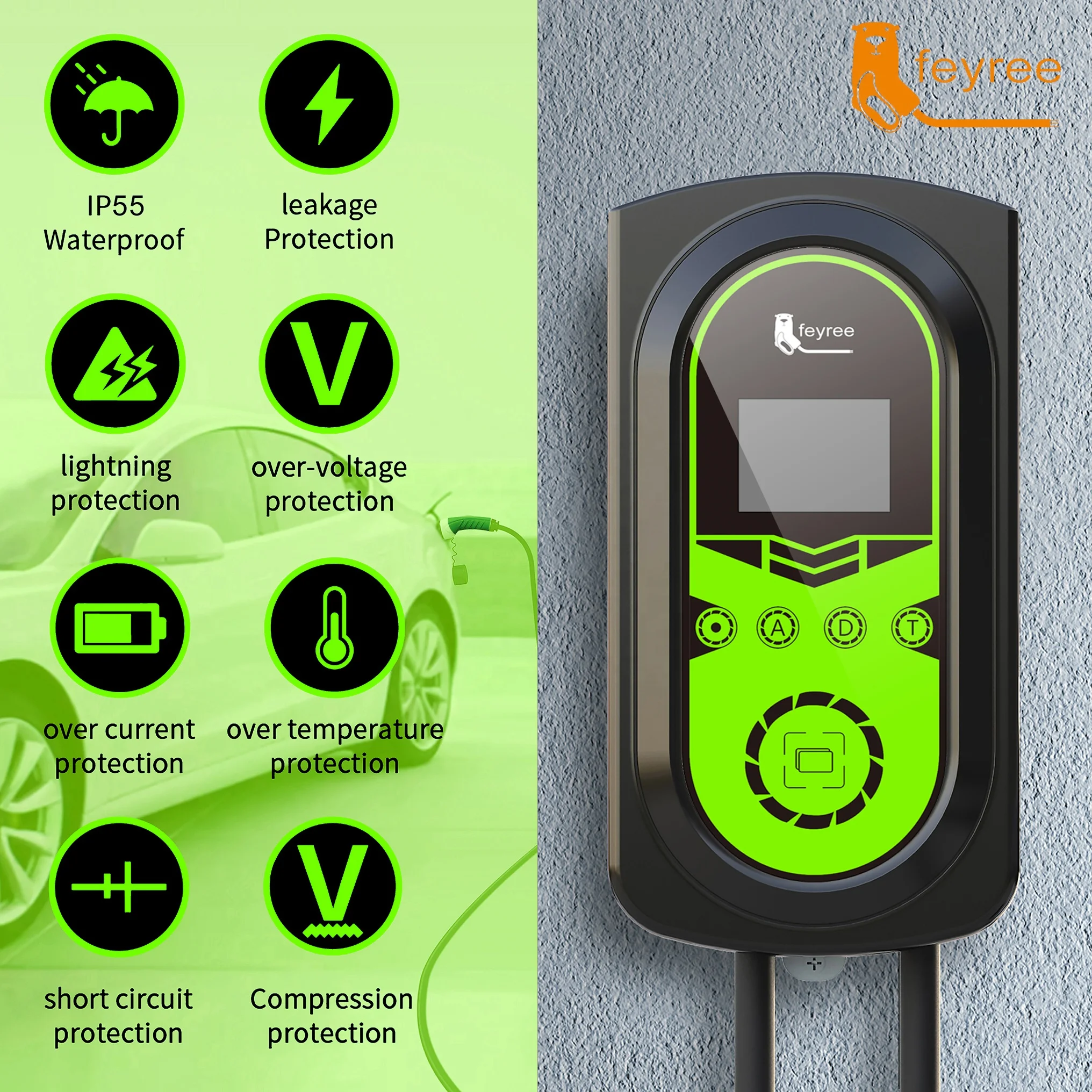 Feyree Wallbox Ev Charger Dlb Type J Ev Charger Commercial