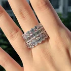 Fashion Luxury Zircon Stackable Custom Women's Cz Crystal Geometric Cubic Zirconia Rings