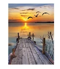Painting Manufacturers Provide High Standard 5d Diy Bridge Sunset Diamond Painting