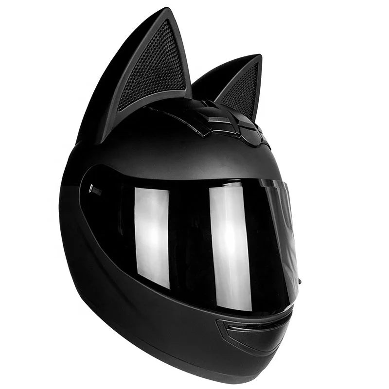 black cat motorcycle helmet